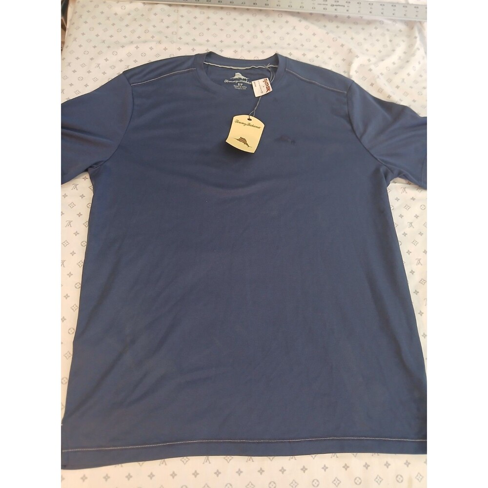 Tommy Bahama Shirt Mens S/P Blue Long Sleeve Island Graphic Tee 1993 Back
